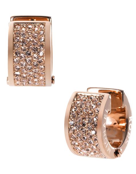 michael kors rose gold crystal earrings